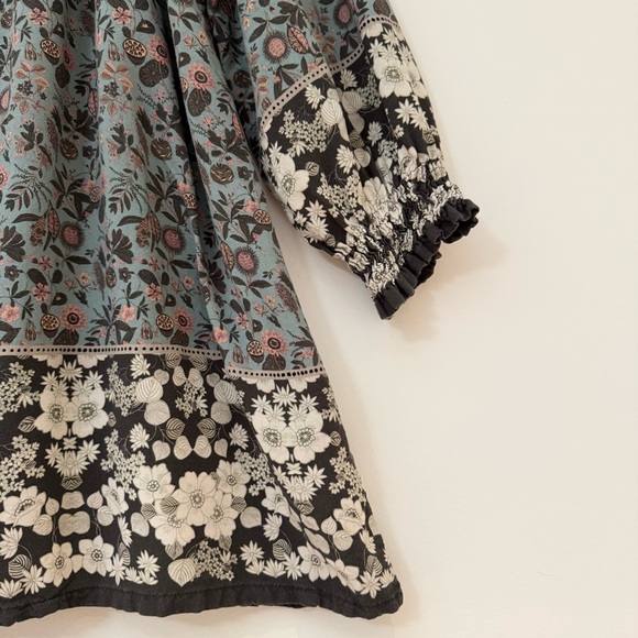 Natural Life Dara V-Neck Floral Tunic Dress in Sage Brown Hem, Size M - Picture 5 of 13